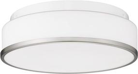 img 4 attached to Autelo 12" LED Flush Mount Ceiling Light Fixture: Contemporary Close to Ceiling Light for Living Room, Kitchen, Bedroom – Brushed Nickel Finish with Frosted Glass Shade - 3000K - C3127 ST LED