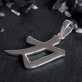 img 1 attached to 💪 Sterling Silver STRENGTH STRONG Kanji Chinese Character Pendant: Unleash Your Inner Power!