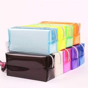 img 3 attached to 💙 Quirky and Spacious PU Pencil Case in Vibrant Blue - Long Lasting and Wear-resistant Organizer