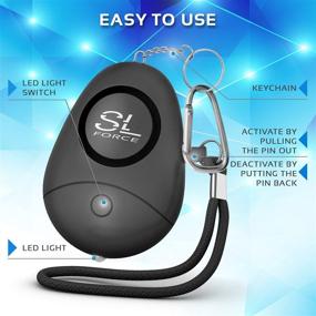 img 1 attached to 🔒 SLFORCE Safe Personal Alarm Siren Song - 130dB Safesound Personal Alarms for Women Keychain with LED Light, Emergency Self Defense for Kids & Elderly - Black