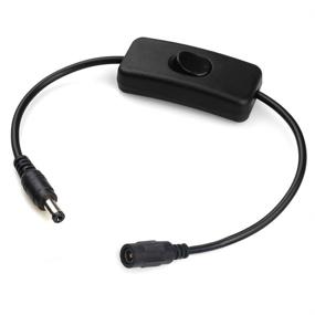 img 4 attached to 💡 JEEUE 12V Power DC Male to Female Cable with On/Off Switch, 5.5mm x 2.1mm DC Cable Extension Rocker Switch for Driving Recorder, Desk Lamp, Fan & Strips - 1FT