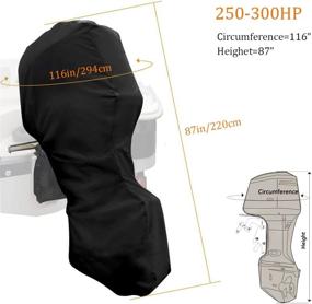 img 1 attached to 🚤 Softclub Boat Motor Covers 250-350 HP: Full Outboard Motor Cover for Max Protection - Waterproof & Heavy Duty Fabric, Black Outboard Boat Engine Cover
