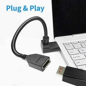 img 3 attached to Angled 90 Degree DP Male to DP Female Cable 30 CM/12 Inch - BolAAzuL Ultra Short Displayport 1.2 Extension Cord for HP Dell Asus 4K@60hz, 2K@144Hz, 1080P