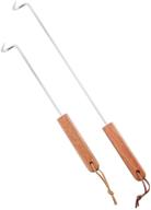 🔥 lqlmcos 2pcs food flipper turner hooks: enhance your bbq experience with stainless steel grill accessories for grilling & smoking logo