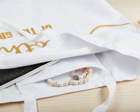 img 1 attached to Bride Gifts for Bridal Shower - ElegantPark Wedding Tote Bag with Pocket | Jumbo Gold Glitter White Shoulder Bag | 100% Cotton Wedding Gift for Bride