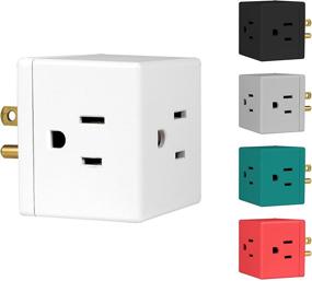 img 4 attached to 🔌 Philips 3-Outlet Extender: Extra-Wide, Easy Access Adapter for Travel - Cube Design, 3-Prong - 1 Pack, White SPS3001WA/37