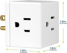 img 2 attached to 🔌 Philips 3-Outlet Extender: Extra-Wide, Easy Access Adapter for Travel - Cube Design, 3-Prong - 1 Pack, White SPS3001WA/37