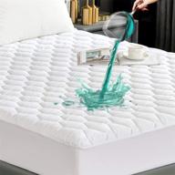 premium king size waterproof mattress pad: breathable & quilted protector for deep 18 inch pocket, soft hollow cotton filling - fits king beds logo
