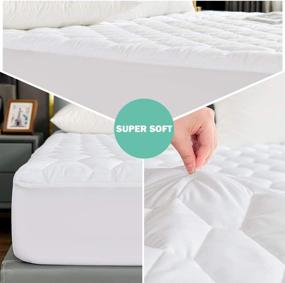 img 3 attached to Premium King Size Waterproof Mattress Pad: Breathable & Quilted Protector for Deep 18 Inch Pocket, Soft Hollow Cotton Filling - Fits King Beds