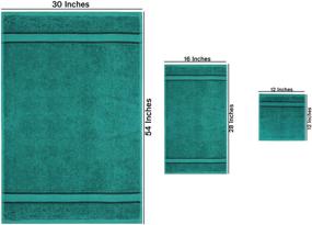 img 3 attached to 🛀 COTTON CRAFT Ultra-Soft 6 Piece Towel Set - Highly Absorbent Bathroom Shower - Premium Ringspun Cotton 580 GSM - 2 Oversized Large Bath Towels (30x54), 2 Hand Towels (16x28), 2 Wash Cloths (12x12) - Teal