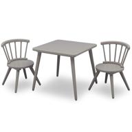 🎨 grey delta children windsor kids wooden table chair set - perfect for arts & crafts, snacks, homeschooling, homework & more (includes 2 chairs) logo