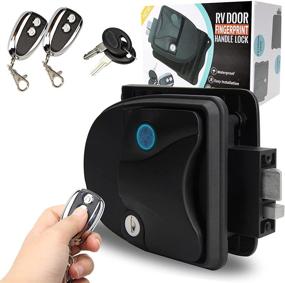 img 4 attached to 🔒 OPL5 RV Keyless Entry Door Lock with Fingerprint Handle Latch and Deadbolt, 20M Remote Control, Zinc Alloy Keyless RV Door Keypad & Fob for Travel Trailer, Camper, Bus, Yacht, and Truck
