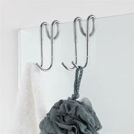 🚪 simtive 2-pack shower door hooks, chrome-plated towel hooks for frameless glass bathroom shower door logo