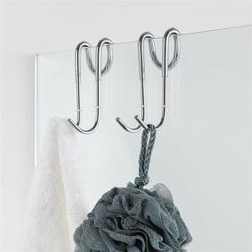 img 4 attached to 🚪 Simtive 2-Pack Shower Door Hooks, Chrome-Plated Towel Hooks for Frameless Glass Bathroom Shower Door