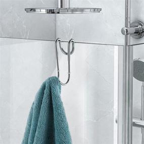 img 1 attached to 🚪 Simtive 2-Pack Shower Door Hooks, Chrome-Plated Towel Hooks for Frameless Glass Bathroom Shower Door