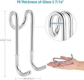 img 2 attached to 🚪 Simtive 2-Pack Shower Door Hooks, Chrome-Plated Towel Hooks for Frameless Glass Bathroom Shower Door