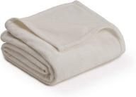 vellux heavyweight king-size ivory micromink plush blanket – warmest winter bedspread, pet-friendly for bed логотип