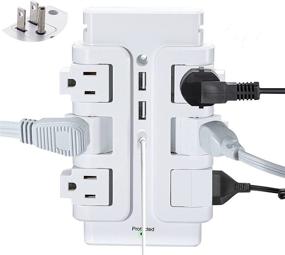 img 4 attached to Convenient Multi Plug Outlet Extender: 6 Rotating AC Outlets, 3 USB Charger Station | Ideal for Travel, Hotel, Office, Home