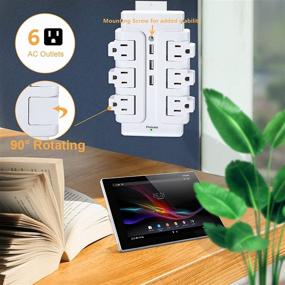 img 2 attached to Convenient Multi Plug Outlet Extender: 6 Rotating AC Outlets, 3 USB Charger Station | Ideal for Travel, Hotel, Office, Home