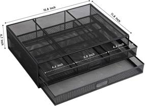 img 2 attached to 🖥️ Enhance Workspace Efficiency with Monitor Stand Riser and Drawer Mesh Metal Desk Organizer Accessories for PC and Laptop