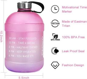 img 2 attached to 🥤 Opard Half Gallon/64 oz Motivational Water Bottle with Time Marker to Drink, BPA Free 1/2 Gallon Reusable Tritan Water jug for Sports Workouts Gym and Outdoor Activity" - "Opard 64oz Motivational Water Bottle with Time Marker for Drinking, BPA-Free 1/2 Gallon Reusable Tritan Water Jug - Ideal for Sports, Workouts, Gym, and Outdoor Activities