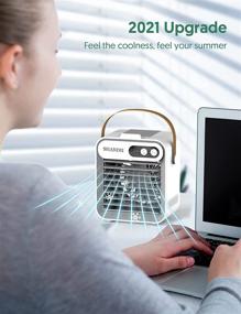 img 3 attached to 🌬️ Stay Cool Anywhere: SHANDII Portable Air Conditioner and Mini Evaporative Cooler with Cell Phone Stand/Holder - Perfect for Room and Office, 3 Speeds, Long-lasting 2400 mAh Battery - F80