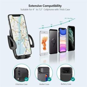 img 3 attached to 📱 Universal Car Cup Phone Holder Mount with Upgraded Cup Base - Compatible with iPhone 11 Pro/XR/XS Max/X/8/7 Plus/6s, Samsung S10/Note 9/S8 Plus/S7/GPS and More