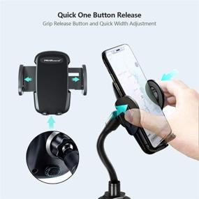 img 2 attached to 📱 Universal Car Cup Phone Holder Mount with Upgraded Cup Base - Compatible with iPhone 11 Pro/XR/XS Max/X/8/7 Plus/6s, Samsung S10/Note 9/S8 Plus/S7/GPS and More