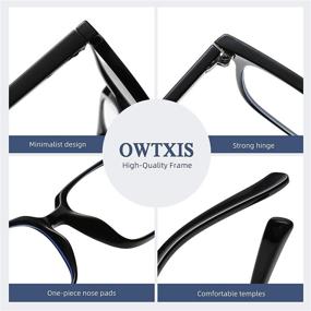 img 1 attached to 👓 OWTXIS 3 Pack Blue Light Blocking Reading Glasses: Oversized Square Nerd Eyeglasses for Women and Men