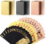 🃏 zayvor 3 decks playing cards - foil poker cards deck of cards 24k gold diamond foil poker cards, waterproof plastic cards - gift box included, perfect game tools for family game party - cool black, gold, and rose gold логотип