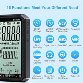 img 3 attached to 📊 Auto-Ranging Digital Multimeter with Full Screen Display - 4.7in TRMS 6000 Counts Voltmeter Tester for Measuring Voltage, Current, Continuity, Diode, Resistance, Capacitance, and Battery