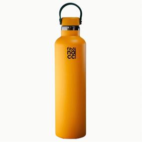 img 4 attached to 🧊 Fibonacci Water Bottle: Standard Mouth Flex Cap + Extra Straw Lid | 21 oz & 32 oz Stainless Steel | For Hot or Cold Drinks | Reusable