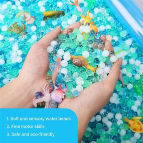img 1 attached to 🌊 MAGICLUB Water Beads Play Set -24 Pcs Ocean Sea Animals Sensory Toys for Kids with Water Beads Tools, Sea Creatures, Animal Cards, Water Mat-Great Sensory Bins for Toddlers 3+
