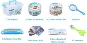 img 2 attached to 🌊 MAGICLUB Water Beads Play Set -24 Pcs Ocean Sea Animals Sensory Toys for Kids with Water Beads Tools, Sea Creatures, Animal Cards, Water Mat-Great Sensory Bins for Toddlers 3+