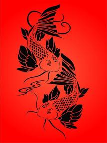 img 2 attached to Premium Koi Fish Stencil – Asian Oriental Carp Stencil for Painting & Decorating – 6.5 x 12 inch (M) Stencil Template