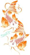 premium koi fish stencil – asian oriental carp stencil for painting & decorating – 6.5 x 12 inch (m) stencil template logo