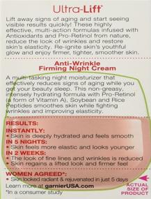 img 2 attached to 🌙 Garnier SkinActive Ultra-Lift Anti-Wrinkle Firming Night Cream: Combat Wrinkles, 1.7 oz.