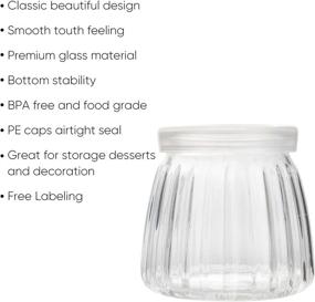 img 2 attached to 🍶 Encheng 4 oz Clear Glass Jars with Lids - 40 Pack, Small Yogurt Containers with Caps (PE), Replacement Glass Pudding Jars, Clear Glass Containers for Milk, Ramekin, Jams, Jelly, Mousse