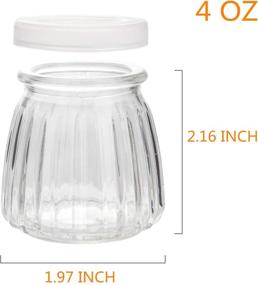 img 3 attached to 🍶 Encheng 4 oz Clear Glass Jars with Lids - 40 Pack, Small Yogurt Containers with Caps (PE), Replacement Glass Pudding Jars, Clear Glass Containers for Milk, Ramekin, Jams, Jelly, Mousse