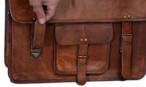 img 1 attached to 18 INCH KPL Leather Laptop Messenger Bag - Briefcase Satchel for Office, Men, and Women