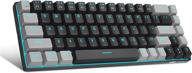 🔲 mk-box led backlit compact 68 keys tkl wired office keyboard with red switch - portable mechanical gaming keyboard for windows laptop pc mac - black/grey - by magegee логотип