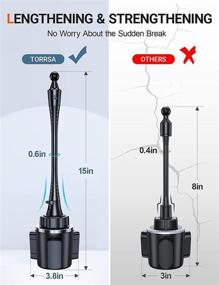 img 1 attached to Держатель для телефона в автомобиле TORRAS 15 дюймов с гибкой штангой: улучшенное крепление на чашку для iPhone 12 Pro Max, Samsung Galaxy S21 и другие