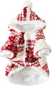 img 1 attached to 🐶 Mogoko Christmas Fleece Jacket with Hood for Dogs and Cats - Warm Winter Sweater Coat for Pets in Cold Weather