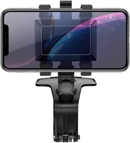 img 1 attached to 🚗 360° Rotating Universal Car Dashboard Phone Holder for 3-7 Inch Smartphones - Secure Clip Mounting