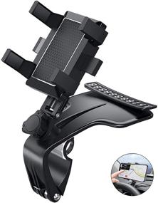 img 3 attached to 🚗 360° Rotating Universal Car Dashboard Phone Holder for 3-7 Inch Smartphones - Secure Clip Mounting