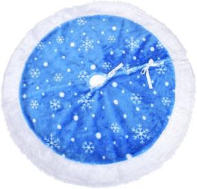 img 4 attached to Blue White Christmas Tree Skirt - 48 inches, MrXLWhome, Large Holiday Decoration