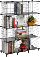 📦 paranta wire cube storage organizer - 12 cube bookshelf, stackable storage bins for closet organization, multi-use diy standing shelf units for books, toys, clothes, and tools logo