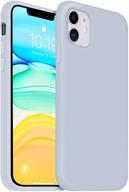 📱 ouxul iphone 11 case - liquid silicone gel rubber phone case for iphone 11 (6.1 inch) - full body slim soft microfiber lining protective case - blue grey logo