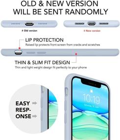 img 3 attached to 📱 OUXUL iPhone 11 Case - Liquid Silicone Gel Rubber Phone Case for iPhone 11 (6.1 Inch) - Full Body Slim Soft Microfiber Lining Protective Case - Blue Grey