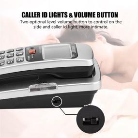 img 2 attached to 📞 Silver Trimline Corded Landline Phones with Caller ID, Backlit Dial & 30 Call Number Storage - Crystal Big Button Fashion Extension Telephone for Home Office